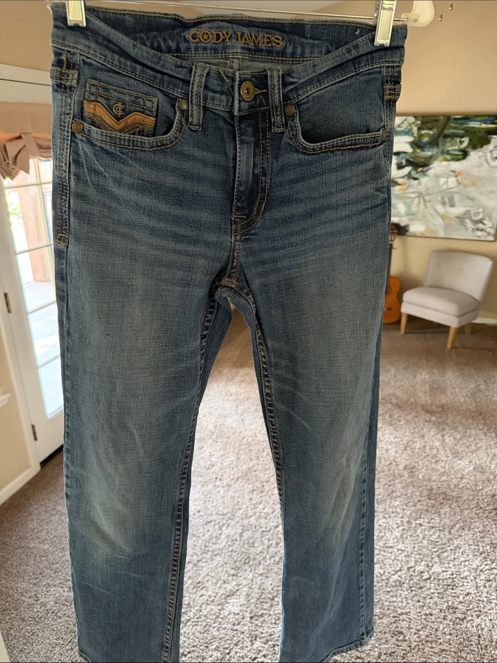 Men's Straight-Leg Denim Jeans in Faded Blue